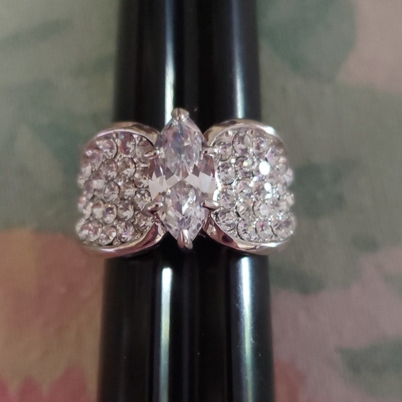 Lunette Jewelry Emerald Cut PINK /& WHITE TOPAZ GEMSTONE SILVER RING Sz 6 7 8 9 10